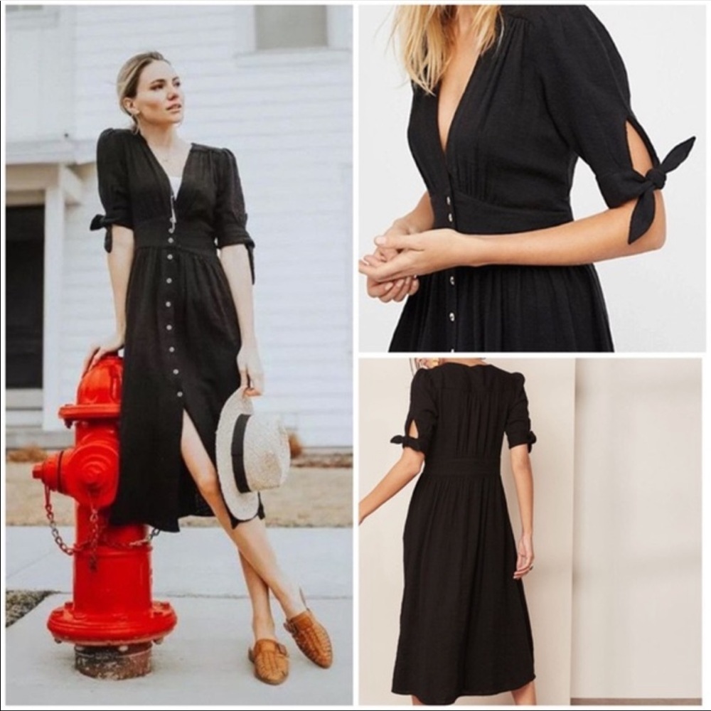 Free People Love of My Life Midi Dress Small Black